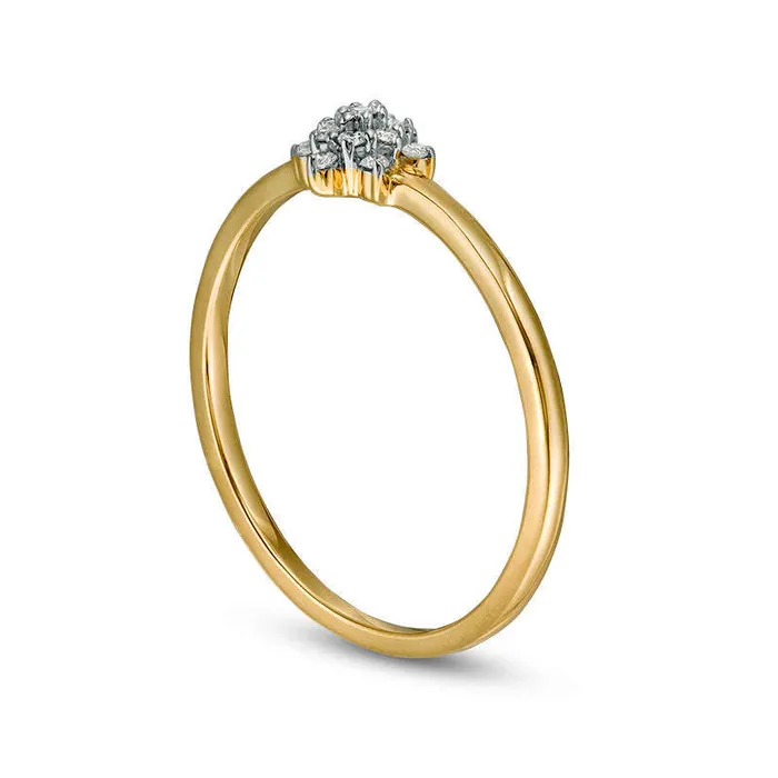 007 CT TW Composite Natural Diamond Flower Ring in Solid 10K Yellow Gold Goldia Rings 007 CT TW Composite Natural Diamond Flower Ring in Solid 10K Yellow Gold Goldia Rings