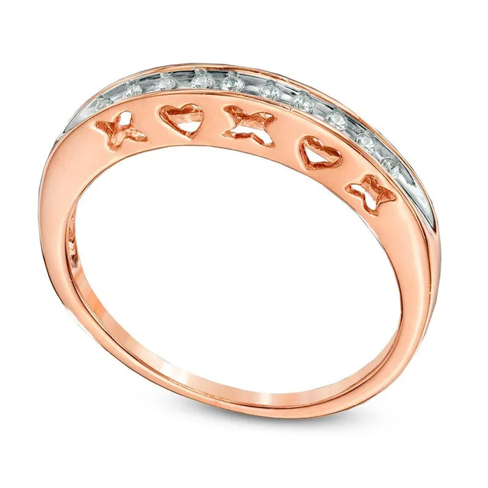 007 CT TW Natural Diamond Anniversary Band in Solid 10K Rose Gold Goldia Rings 007 CT TW Natural Diamond Anniversary Band in Solid 10K Rose Gold Goldia Rings