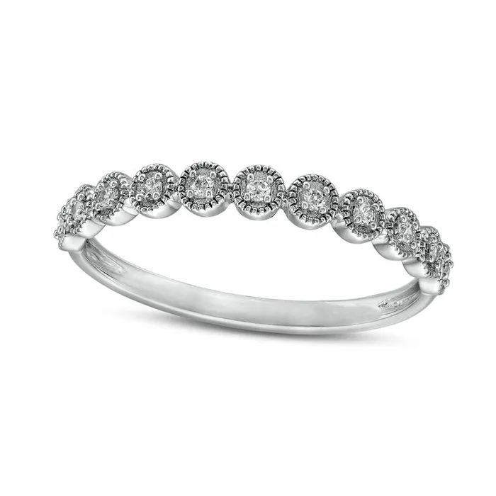 007 CT TW Natural Diamond Circle Stackable Anniversary Band in Solid 10K White Gold Goldia Rings 007 CT TW Natural Diamond Circle Stackable Anniversary Band in Solid 10K White Gold Goldia Rings