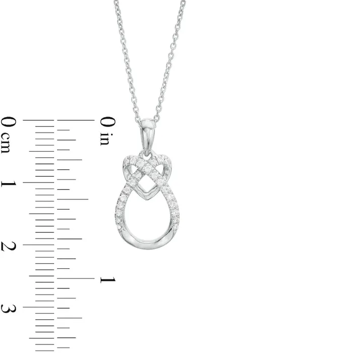 017 CT TW Natural Diamond Heart and Teardrop Pendant in Sterling Silver Goldia Necklaces 017 CT TW Natural Diamond Heart and Teardrop Pendant in Sterling Silver Goldia Necklaces