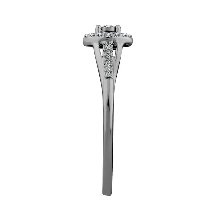 017 CT TW Natural Diamond Oval Frame Split Shank Promise Ring in Solid 10K White Gold Goldia Rings 017 CT TW Natural Diamond Oval Frame Split Shank Promise Ring in Solid 10K White Gold Goldia Rings