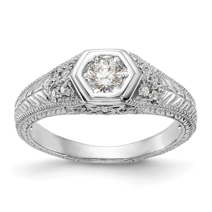 020ct CZ Solid Real 14K White Gold Engagement Ring Goldia Rings