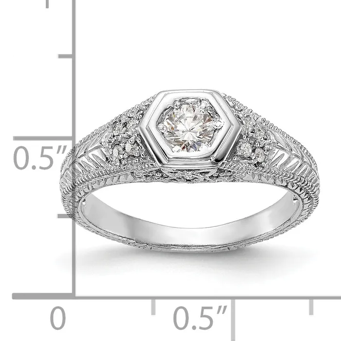 020ct CZ Solid Real 14K White Gold Engagement Ring Goldia Rings