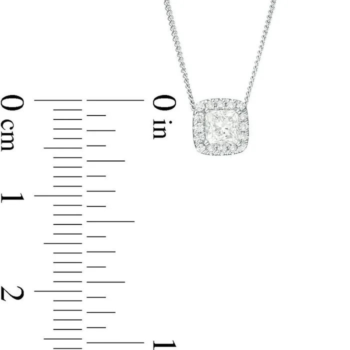 033 CT TW Certified PrincessCut Natural Diamond Frame Pendant in 14K White Gold ISI2 Goldia Necklaces 033 CT TW Certified PrincessCut Natural Diamond Frame Pendant in 14K White Gold ISI2 Goldia Necklaces