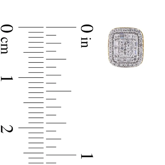 033 CT TW Composite Diamond Rectangular Frame Stud Earrings in 10K Gold Goldia Earrings 033 CT TW Composite Diamond Rectangular Frame Stud Earrings in 10K Gold Goldia Earrings