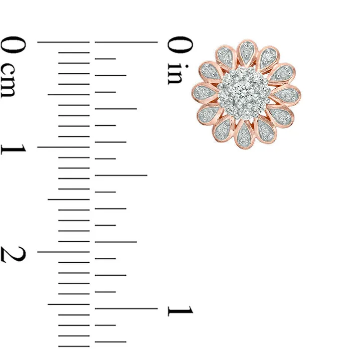 033 CT TW Diamond Composite Flower Stud Earrings in 10K Rose Gold Goldia Earrings 033 CT TW Diamond Composite Flower Stud Earrings in 10K Rose Gold Goldia Earrings