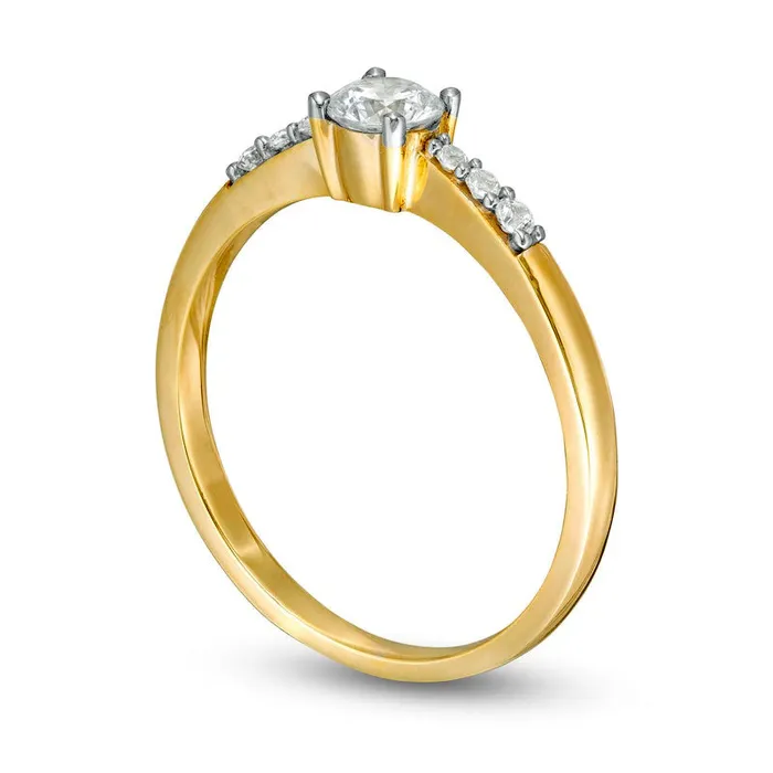 033 CT TW Natural Diamond Engagement Ring in Solid 10K Yellow Gold Goldia Rings 033 CT TW Natural Diamond Engagement Ring in Solid 10K Yellow Gold Goldia Rings