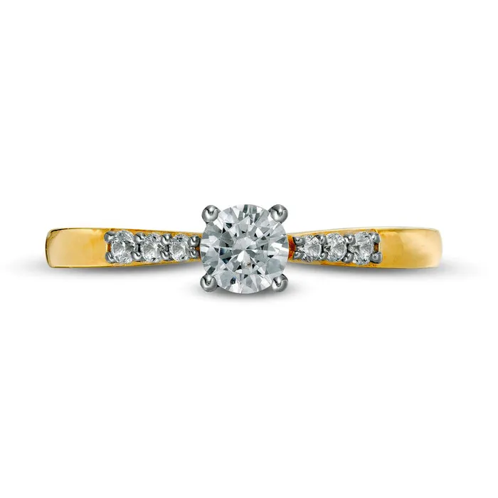 033 CT TW Natural Diamond Engagement Ring in Solid 10K Yellow Gold Goldia Rings 033 CT TW Natural Diamond Engagement Ring in Solid 10K Yellow Gold Goldia Rings