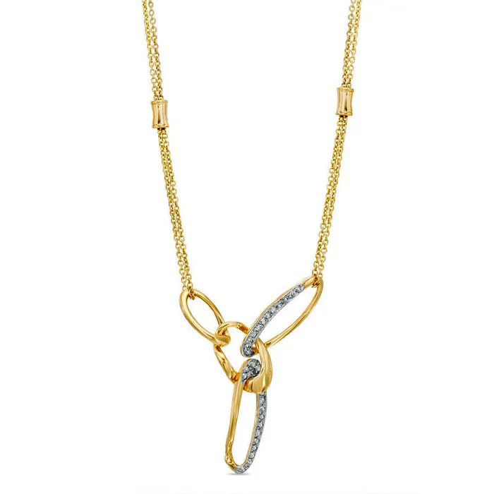 033 CT TW Natural Diamond MultiOval Necklace in 14K Gold 16 Goldia Necklaces 033 CT TW Natural Diamond MultiOval Necklace in 14K Gold 16 Goldia Necklaces