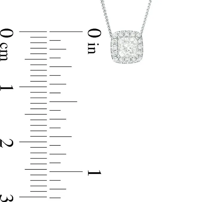 033 CT TW PrincessCut Natural Diamond Frame Pendant in 14K White Gold Goldia Necklaces 033 CT TW PrincessCut Natural Diamond Frame Pendant in 14K White Gold Goldia Necklaces
