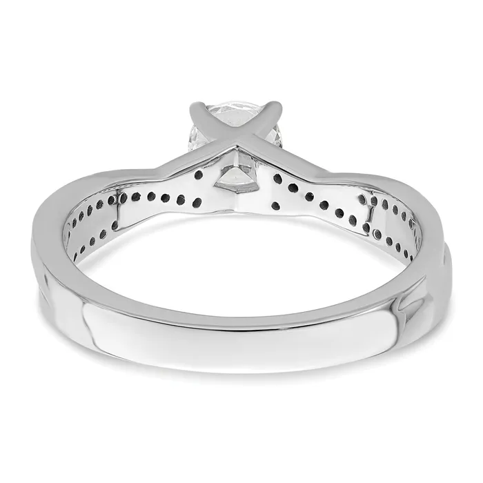 040ct CZ Solid Real 14k White Gold Round Complete ByPass Engagement Ring Goldia Rings