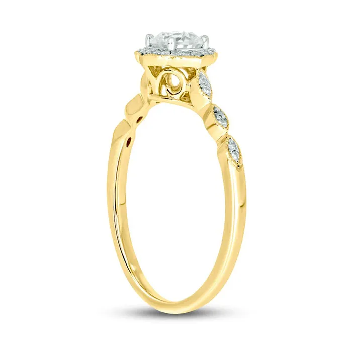 050 CT TW Natural Diamond Frame Antique VintageStyle Engagement Ring in Solid 10K Yellow Gold II2 Goldia Rings 050 CT TW Natural Diamond Frame Antique VintageStyle Engagement Ring in Solid 10K Yellow Gold II2 Goldia Rings