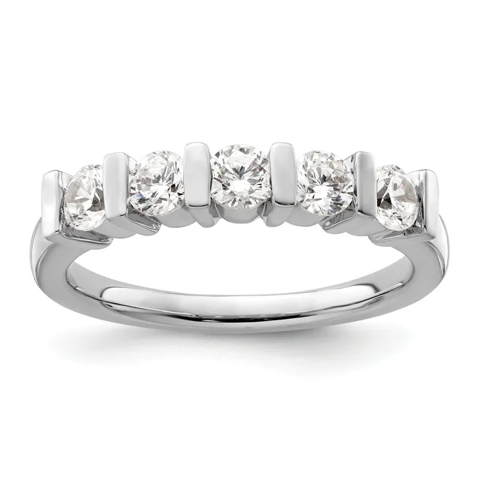 075ct CZ Solid Real 14K White Gold 5Stone Wedding Band Ring Goldia Rings 075ct CZ Solid Real 14K White Gold 5Stone Wedding Band Ring Goldia Rings