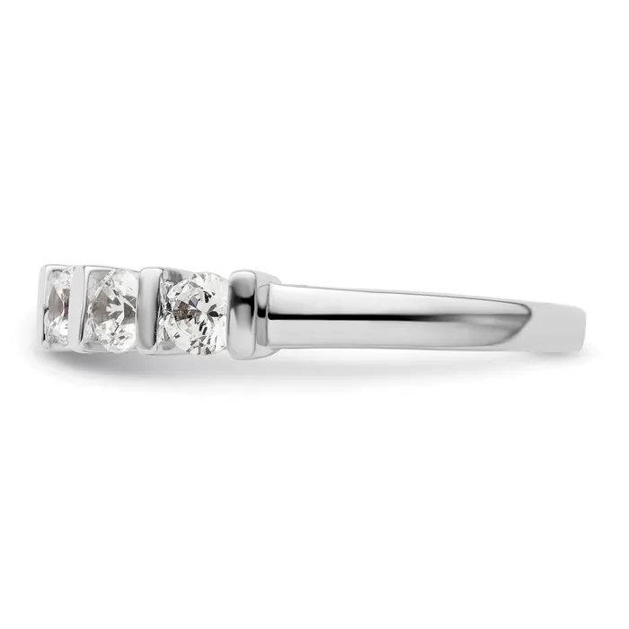 075ct CZ Solid Real 14K White Gold 5Stone Wedding Band Ring Goldia Rings
