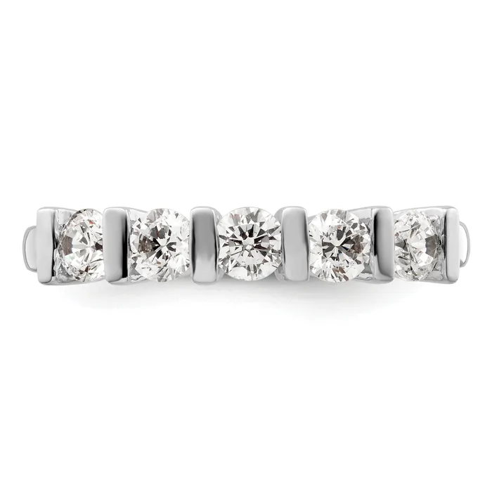 075ct CZ Solid Real 14K White Gold 5Stone Wedding Band Ring Goldia Rings