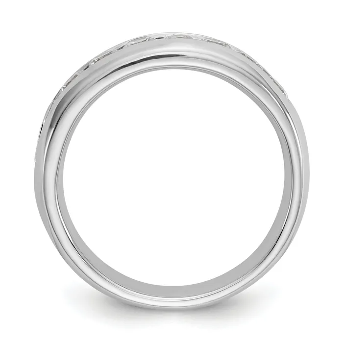 090ct CZ Solid Real 14K White Gold 9Stone Channel Wedding Band Ring Goldia Rings