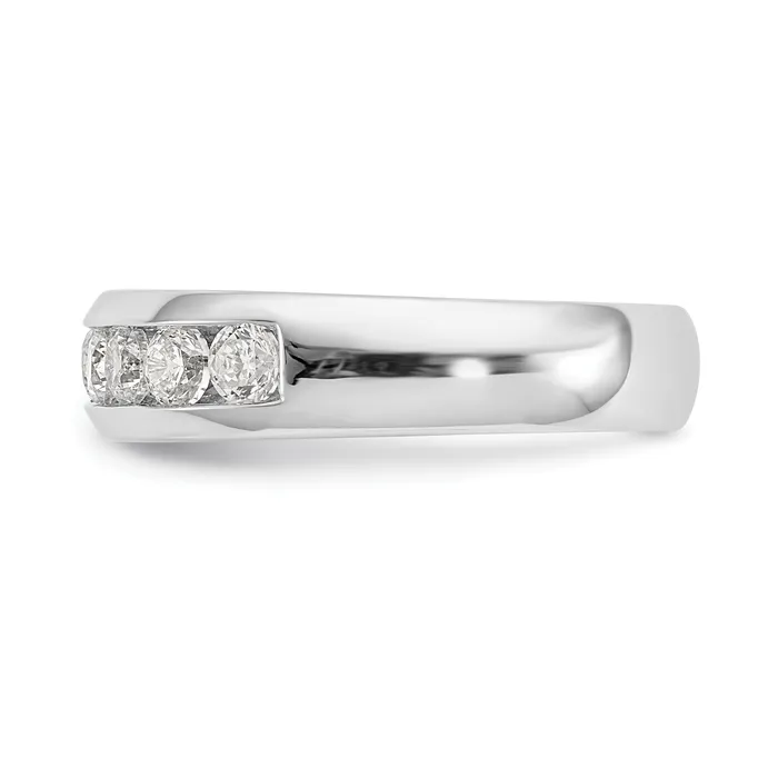 090ct CZ Solid Real 14K White Gold 9Stone Channel Wedding Band Ring Goldia Rings