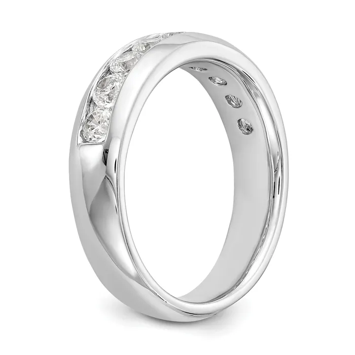 090ct CZ Solid Real 14K White Gold 9Stone Channel Wedding Band Ring Goldia Rings