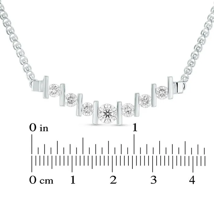 101 CT TW Natural Diamond Curved Bar Necklace in 14K White Gold ISI2 16 Goldia Necklaces 101 CT TW Natural Diamond Curved Bar Necklace in 14K White Gold ISI2 16 Goldia Necklaces