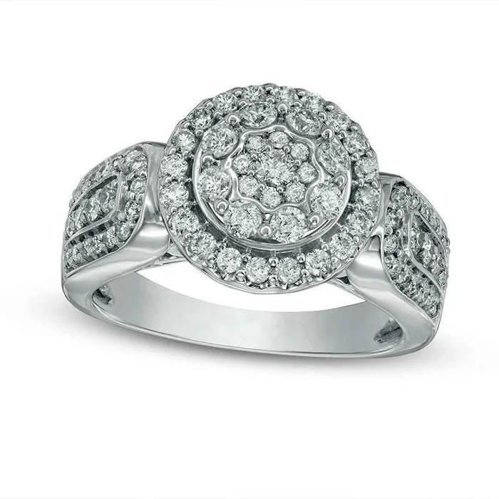 10 CT TW Composite Natural Diamond Twist Engagement Ring in Solid 14K White Gold Goldia Rings 10 CT TW Composite Natural Diamond Twist Engagement Ring in Solid 14K White Gold Goldia Rings
