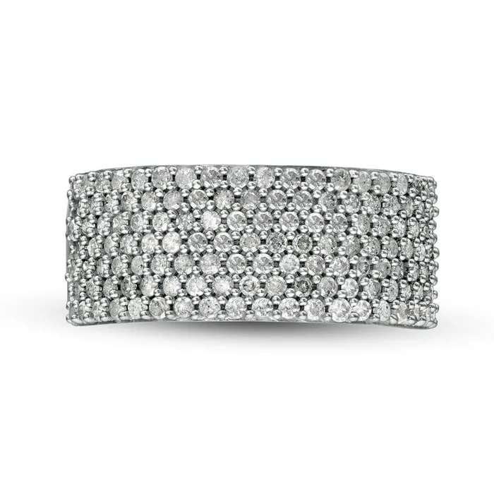 10 CT TW Natural Diamond MultiRow Band in Solid 10K Rose Gold Goldia Rings 10 CT TW Natural Diamond MultiRow Band in Solid 10K Rose Gold Goldia Rings
