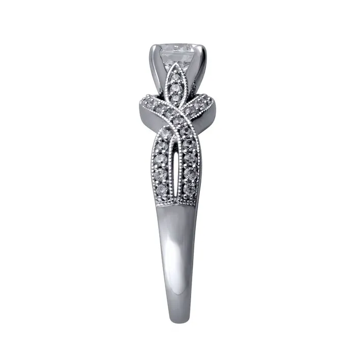 10 CT TW PrincessCut Natural Diamond Twist Shank Antique VintageStyle Engagement Ring in Solid 14K White Gold Goldia Rings 10 CT TW PrincessCut Natural Diamond Twist Shank Antique VintageStyle Engagement Ring in Solid 14K White Gold Goldia Rings
