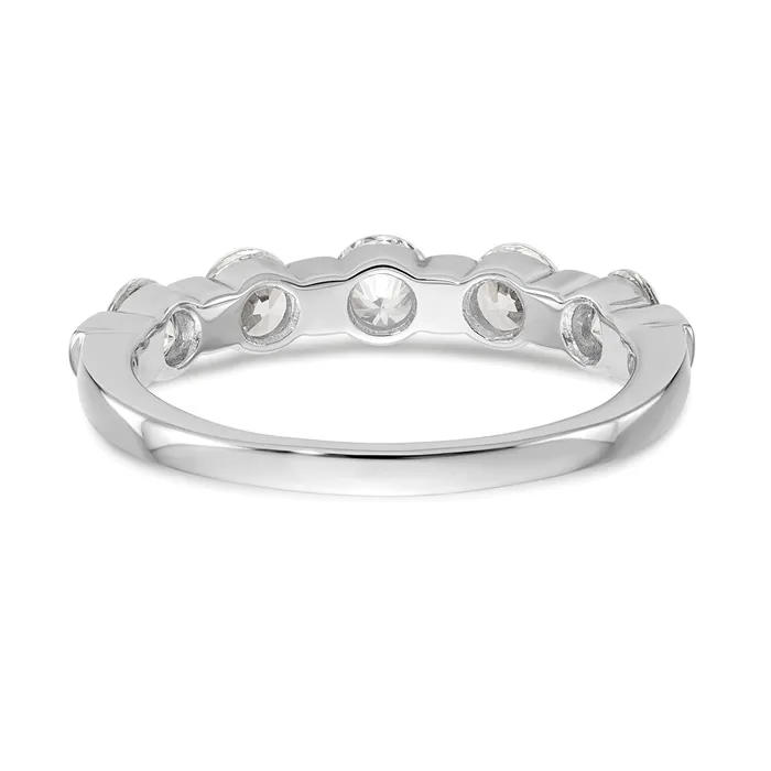 100ct CZ Solid Real 14K White Gold 5Stone Wedding Band Ring Goldia Rings