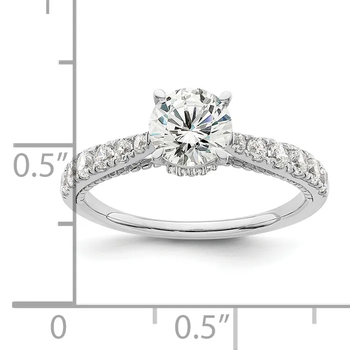 100ct CZ Solid Real 14K White Gold Engagement Ring Goldia Rings
