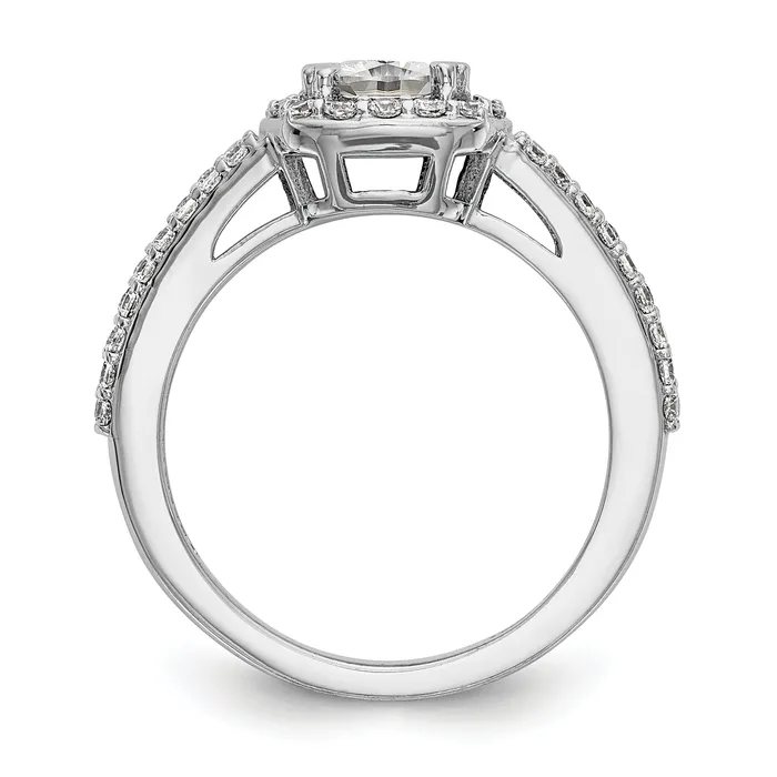 125ct CZ Solid Real 14K White Gold Cushion Halo Engagement Ring Goldia Rings