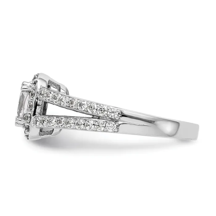 125ct CZ Solid Real 14K White Gold Cushion Halo Engagement Ring Goldia Rings