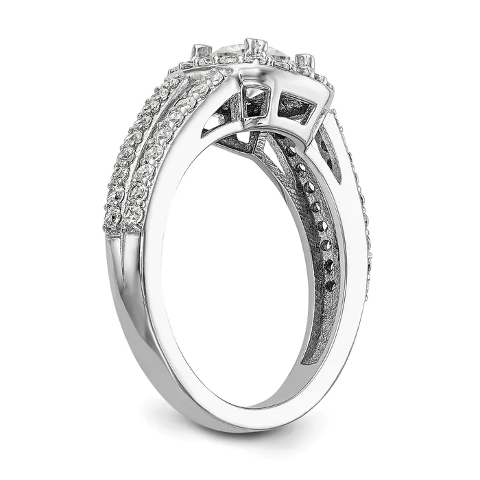 125ct CZ Solid Real 14K White Gold Cushion Halo Engagement Ring Goldia Rings