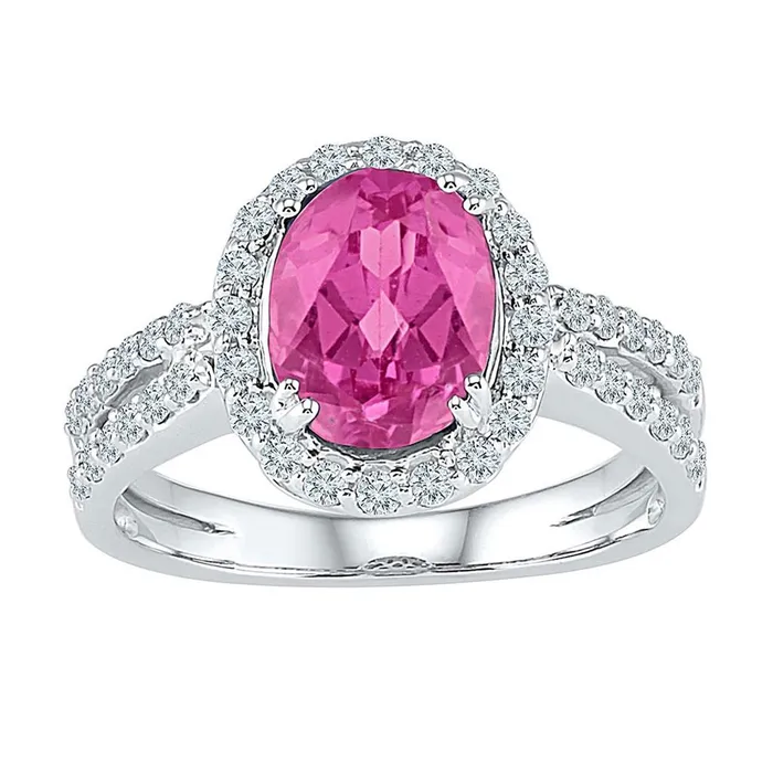 12CTWDiamond 1 12CTLPS GEMSTONE LAB CREATED RING gndatlanta Rings