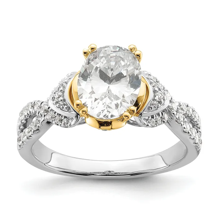 150ct CZ Solid Real 14k Twotone Polish 1 12ct Oval Engage Dia Ring Goldia Rings 150ct CZ Solid Real 14k Twotone Polish 1 12ct Oval Engage Dia Ring Goldia Rings