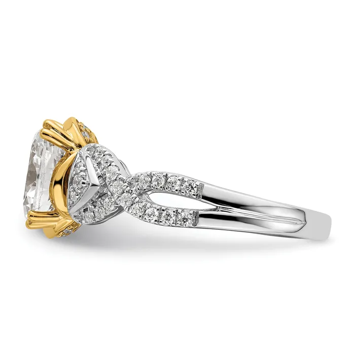 150ct CZ Solid Real 14k Twotone Polish 1 12ct Oval Engage Dia Ring Goldia Rings