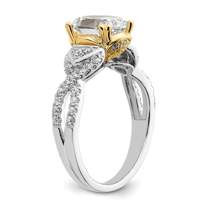 150ct CZ Solid Real 14k Twotone Polish 1 12ct Oval Engage Dia Ring Goldia Rings