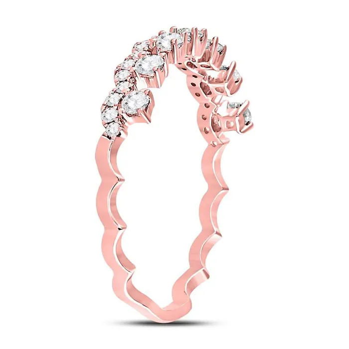 10k Rose Gold Round Diamond Stackable Band Ring 13 Cttw gndatlanta Rings