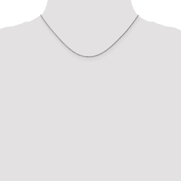 10k White Gold 95mm Carded Cable Rope Chain Necklace QGold Necklaces 10k White Gold 95mm Carded Cable Rope Chain Necklace QGold Necklaces