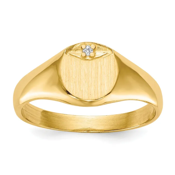 14k AAA Diamond signet ring Goldiacom Rings