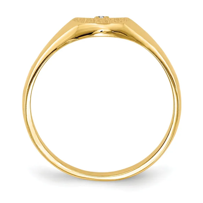 14k AAA Diamond signet ring Goldiacom Rings