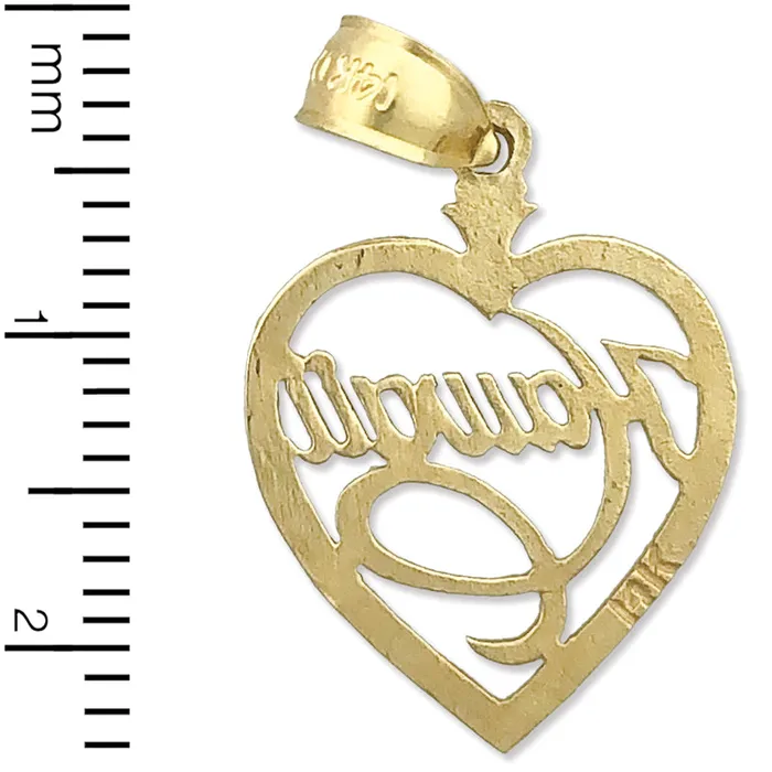 14K Gold Hawaii in Heart Charm Goldia Charm Necklaces