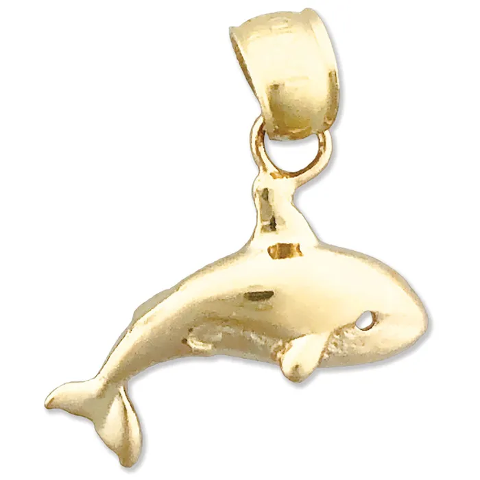 14K Gold Killer Whale Charm Goldia Charm Necklaces