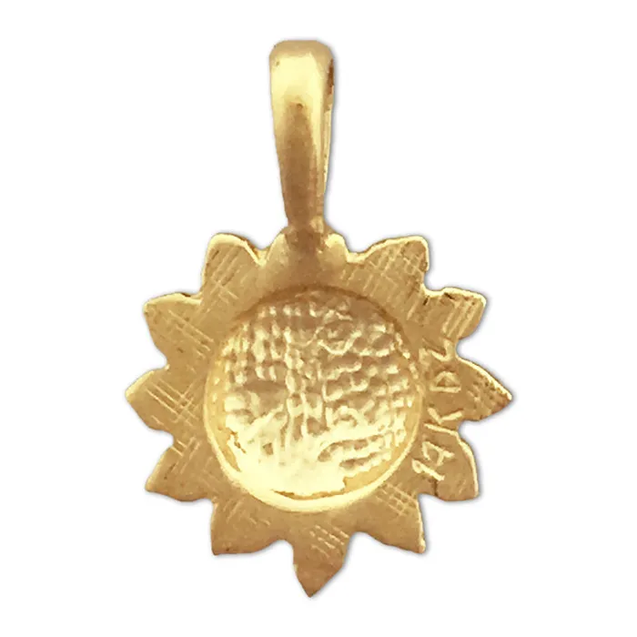 14K Gold Smiley Face Sun Charm Slide Goldia Charm Necklaces