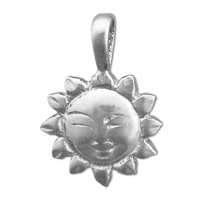14K Gold Smiley Face Sun Charm Slide Goldia Charm Necklaces
