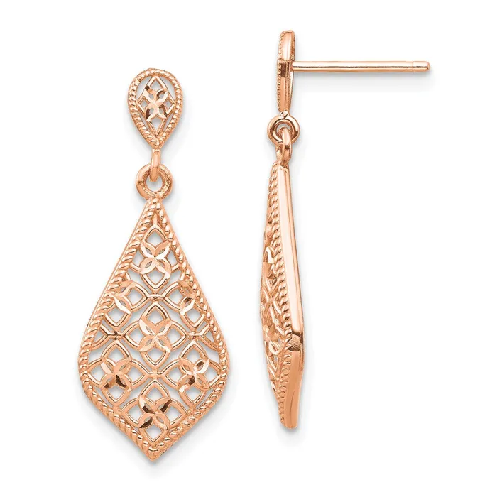 14k Rose Gold Dangle Earrings Goldia Earrings