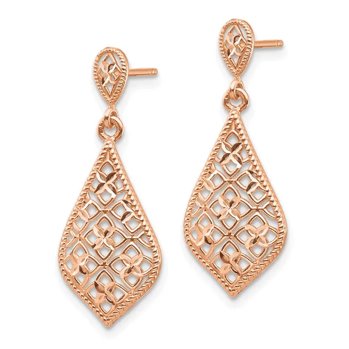 14k Rose Gold Dangle Earrings Goldia Earrings