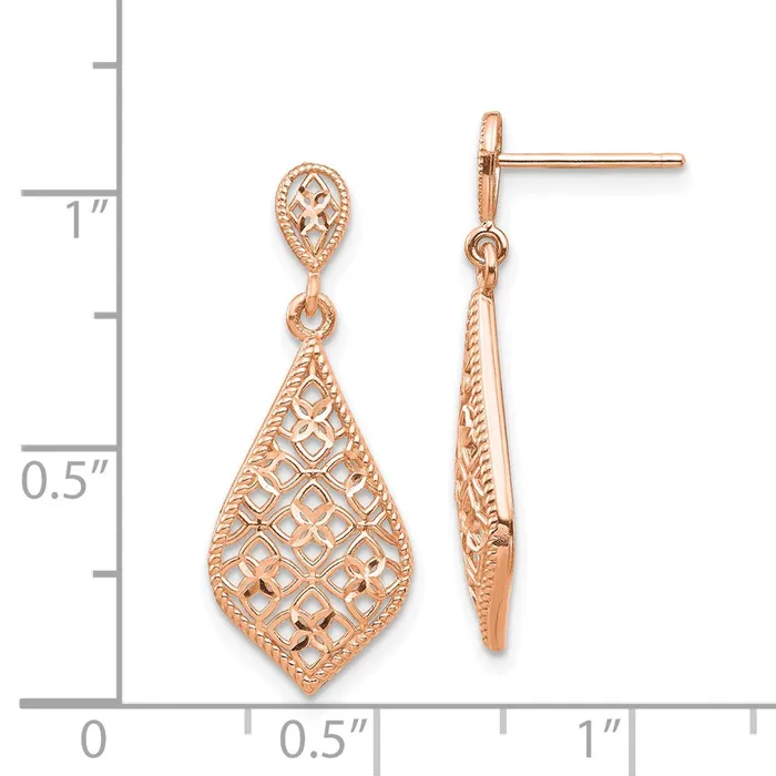 14k Rose Gold Dangle Earrings Goldia Earrings