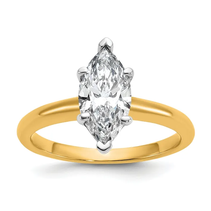 14k Twotone 1 12 Ct Lab Grown Diamond VSSI G Marquise Solitare Engagement Ring Goldia Rings 14k Twotone 1 12 Ct Lab Grown Diamond VSSI G Marquise Solitare Engagement Ring Goldia Rings