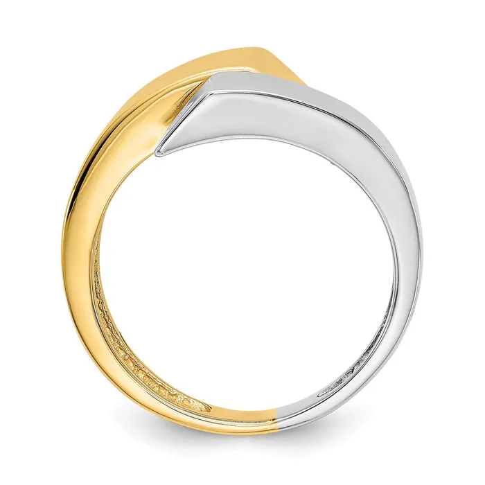 14k TwoTone Gold Square Overlapping Ring Goldia Rings