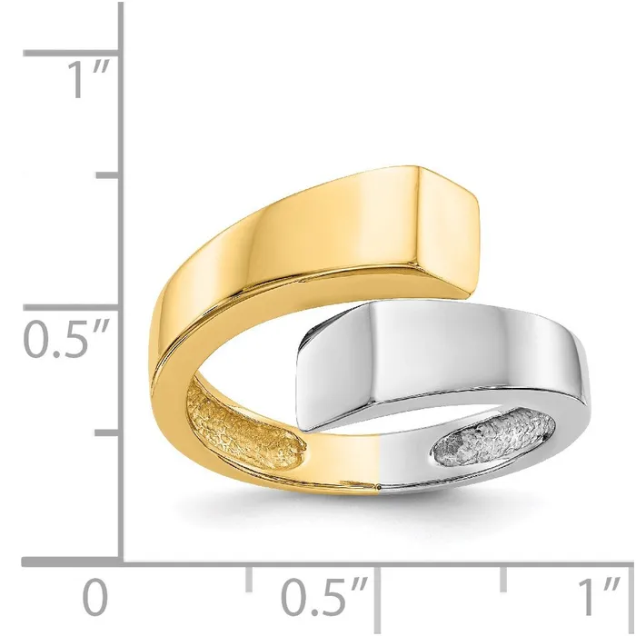 14k TwoTone Gold Square Overlapping Ring Goldia Rings