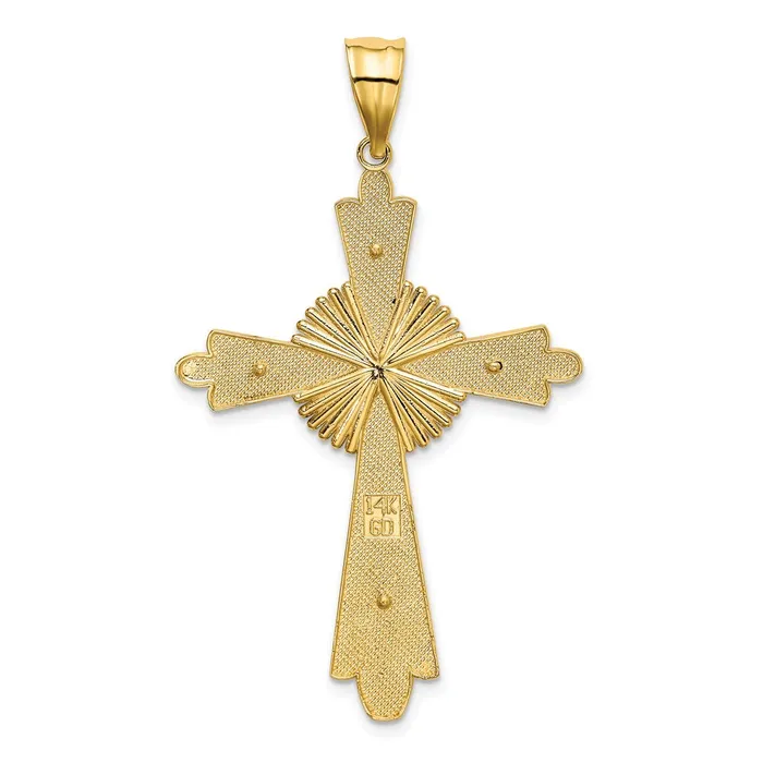 14k Twotone Gold Twotone Gold Polished Cross Pendant Goldia Rings